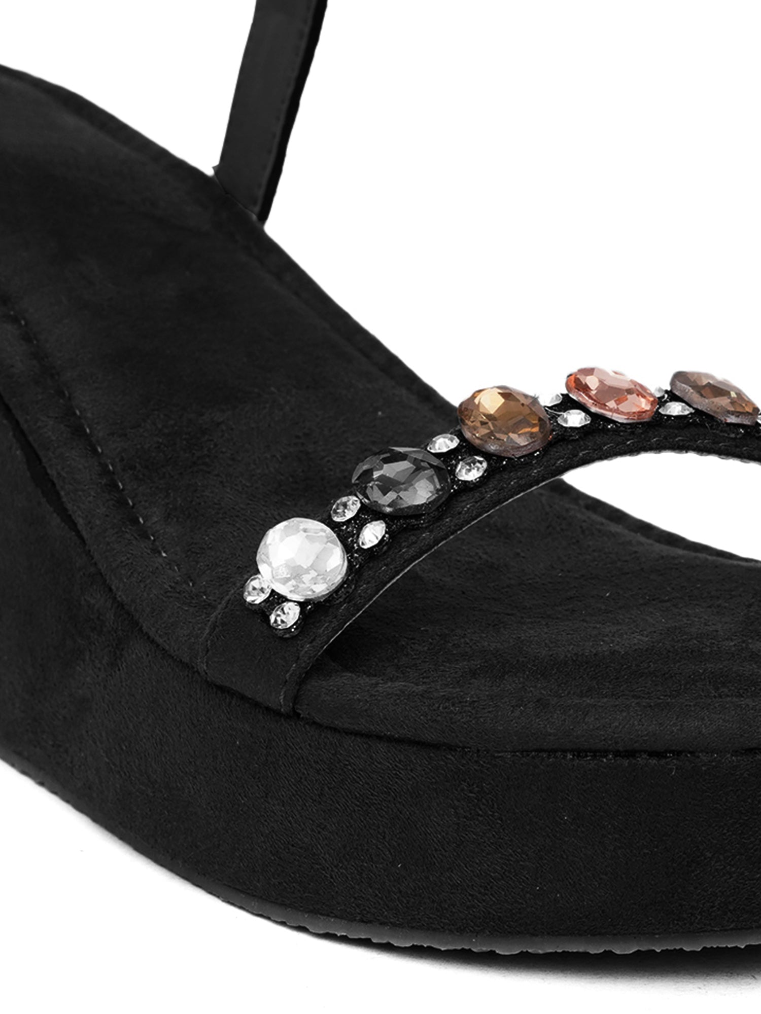 Glam Embellished Wedge Heels