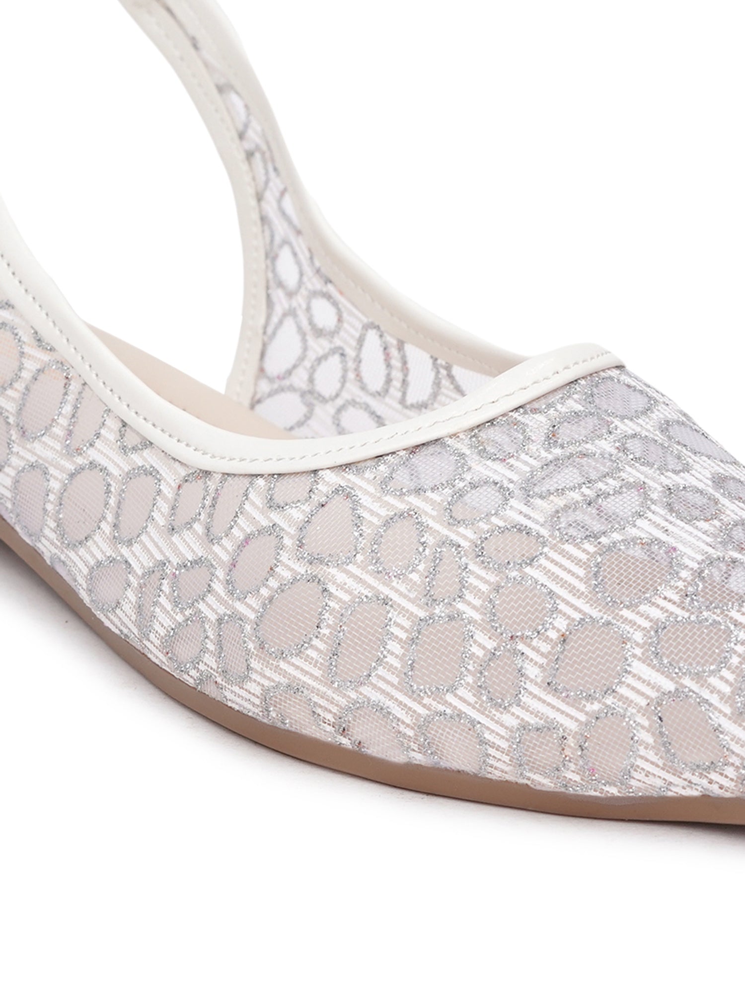 Glitter Embellished Pointed Toe Slingback Mules