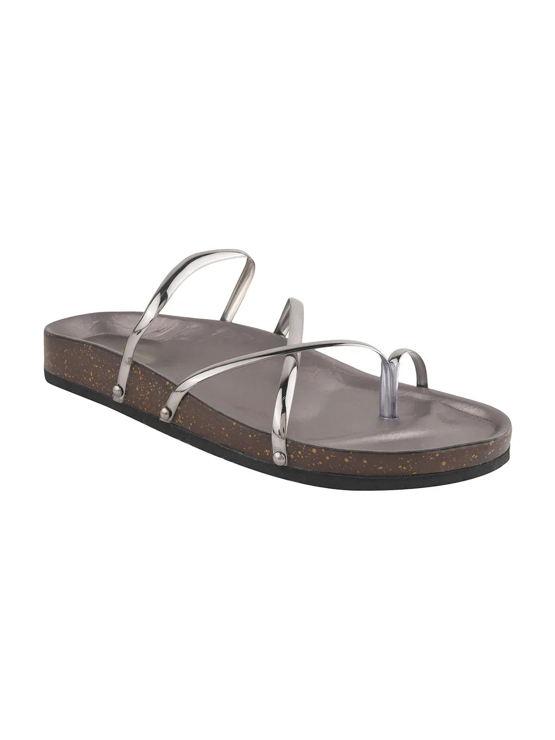 Minimal Luxe Metallic Slip-On Sandals