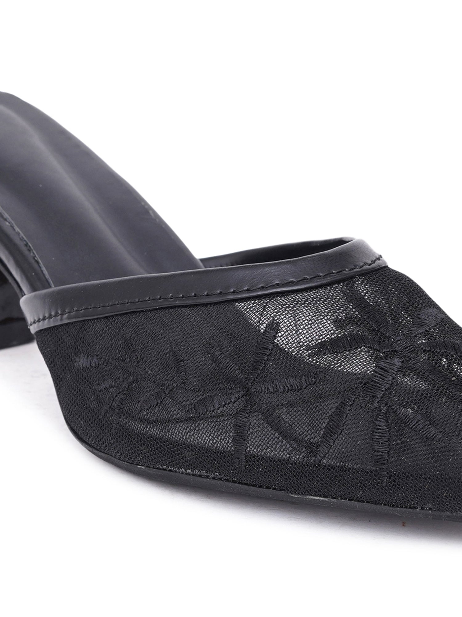 Floral Muse Embroidered Pointed Toe Heel Mules