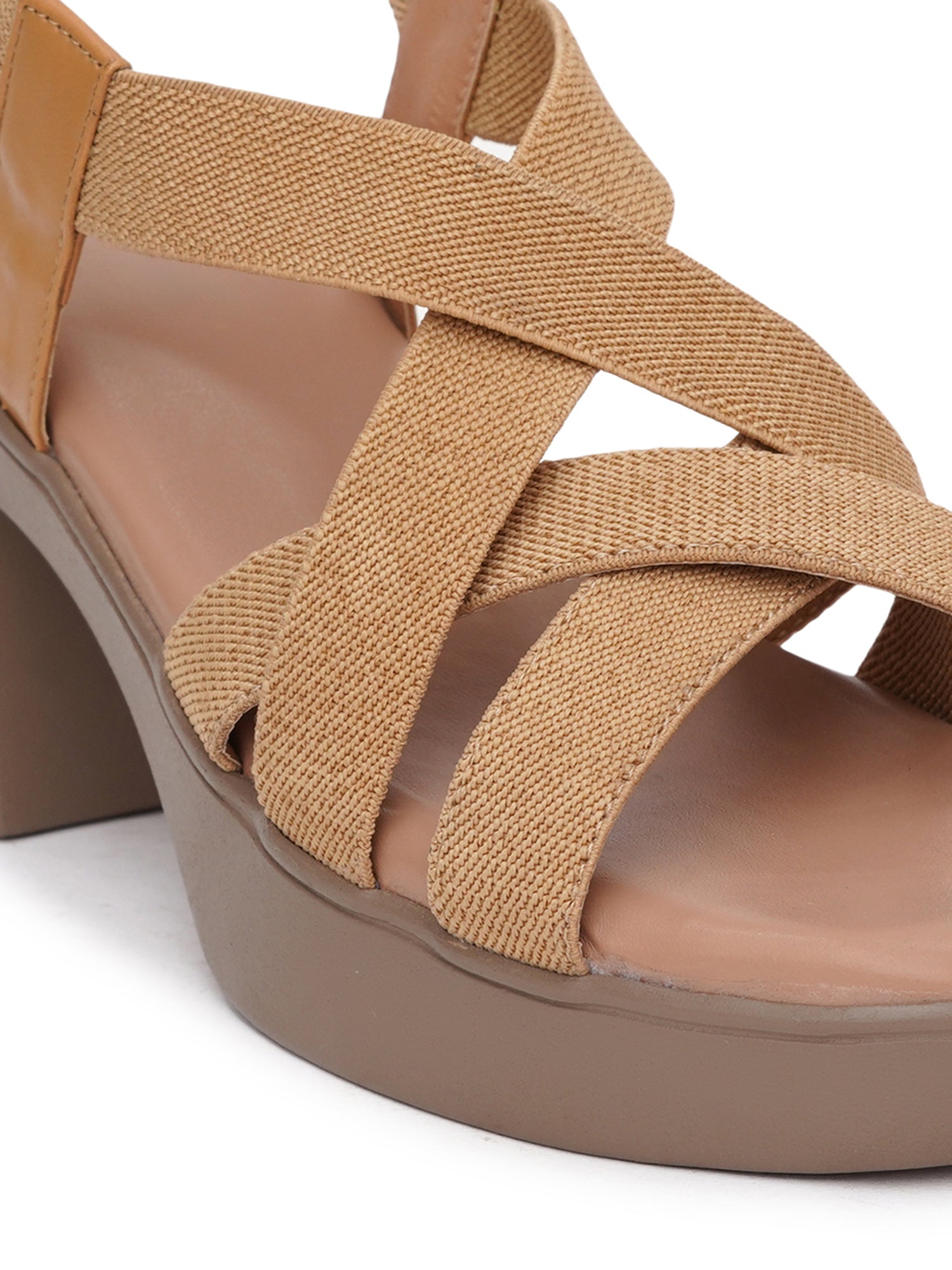 Cross-Strap Chunky Block Heel Sandals