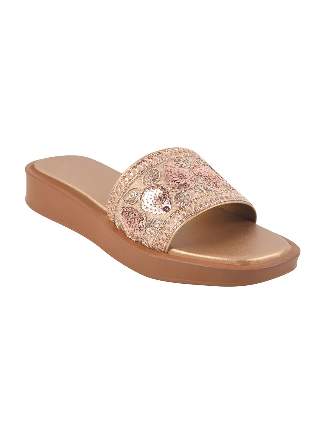 Royal Embroidery Comfort Platform Flats