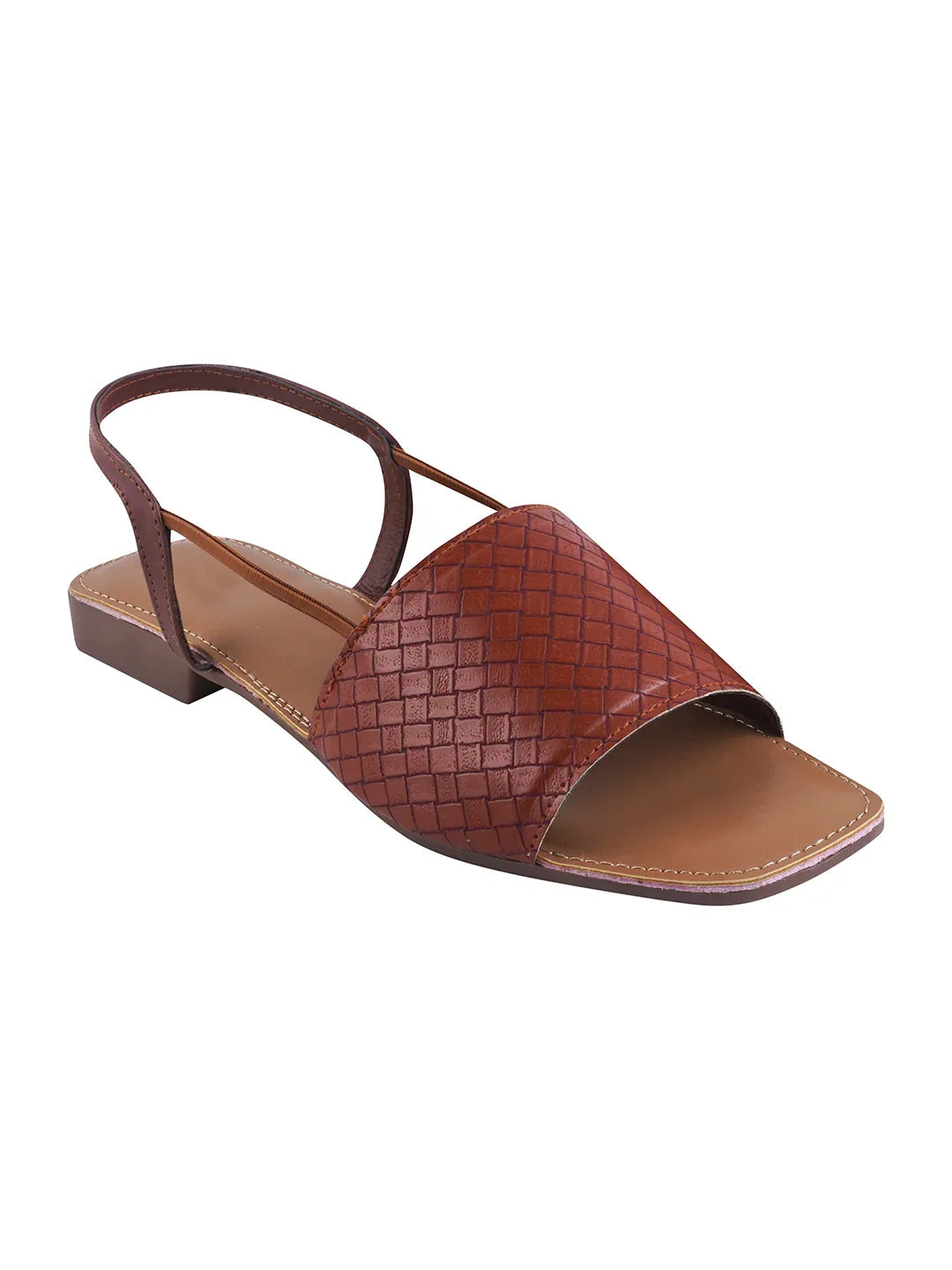 Elegant Weave Detail Flat Sandals