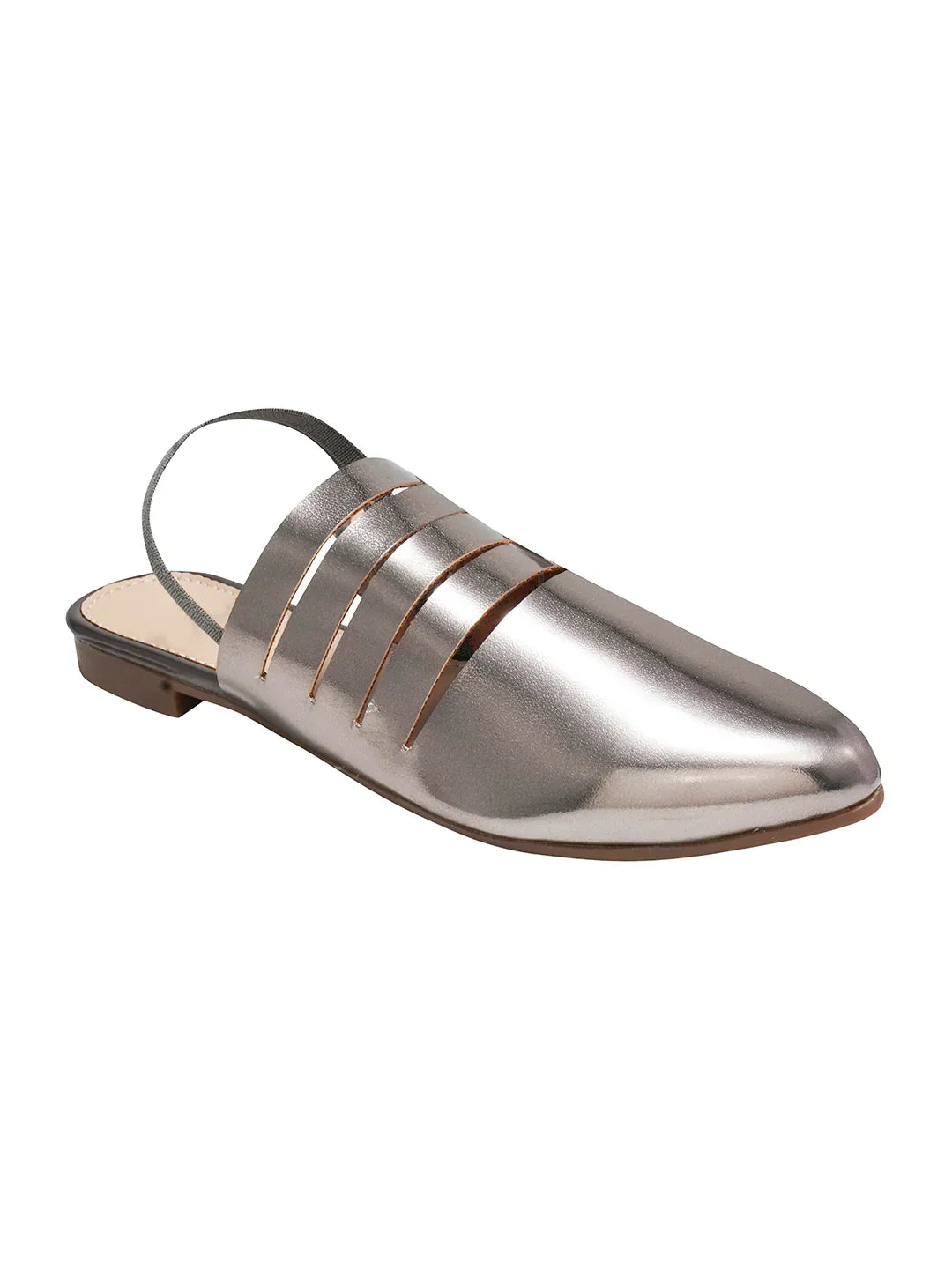 Women Metallic Slingback Mule with Pointed Toe