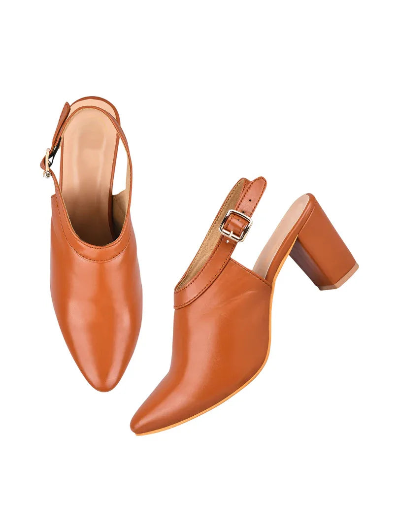Classic Slingback Block Heel Shoes