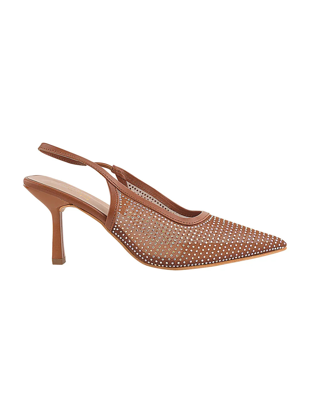 Rhinestone Detail Elegant Slingback Heels