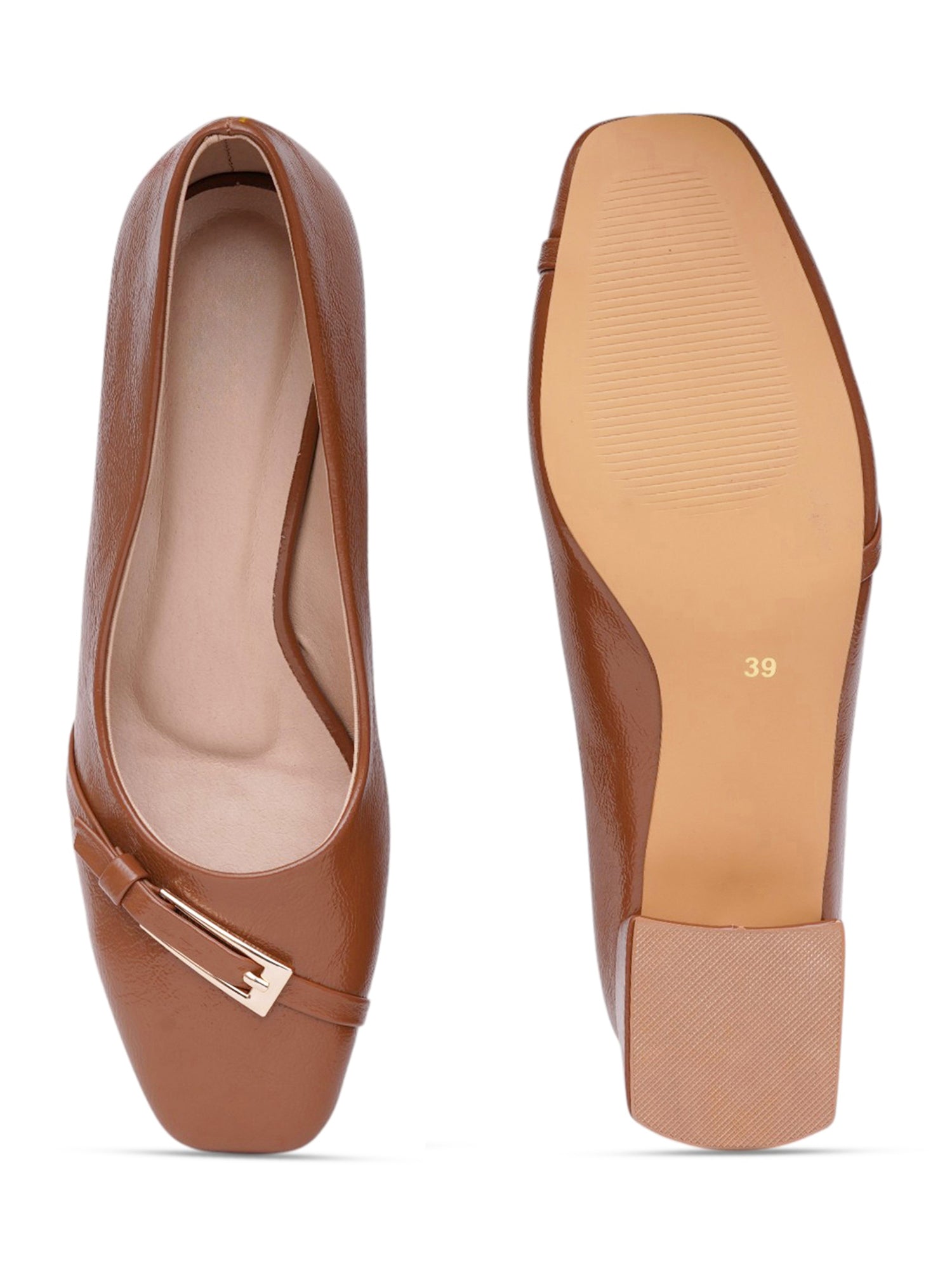 Classy Square Toe Casual Pumps Block Heels