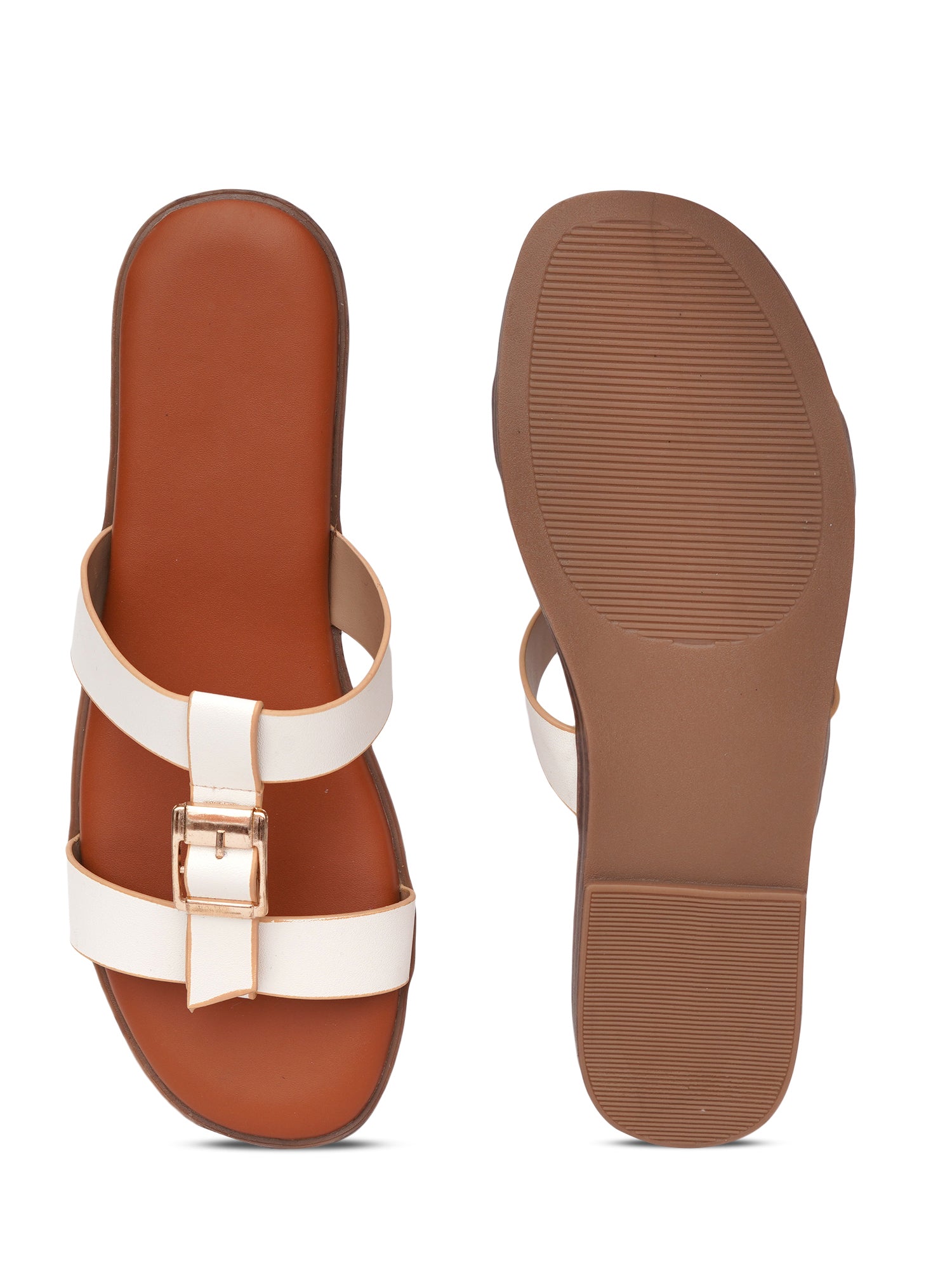 Dual Strap Casual Buckle Detail Flats