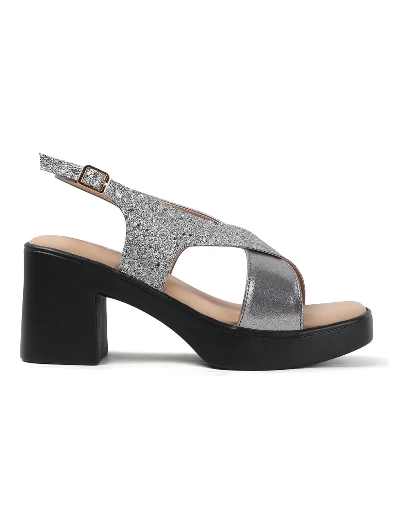 Party-Ready Sparkle Block Heels