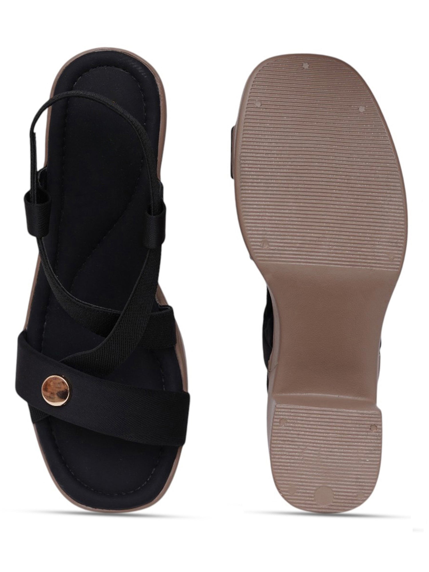 Elegant Cross-Strap Block Heel Sandals