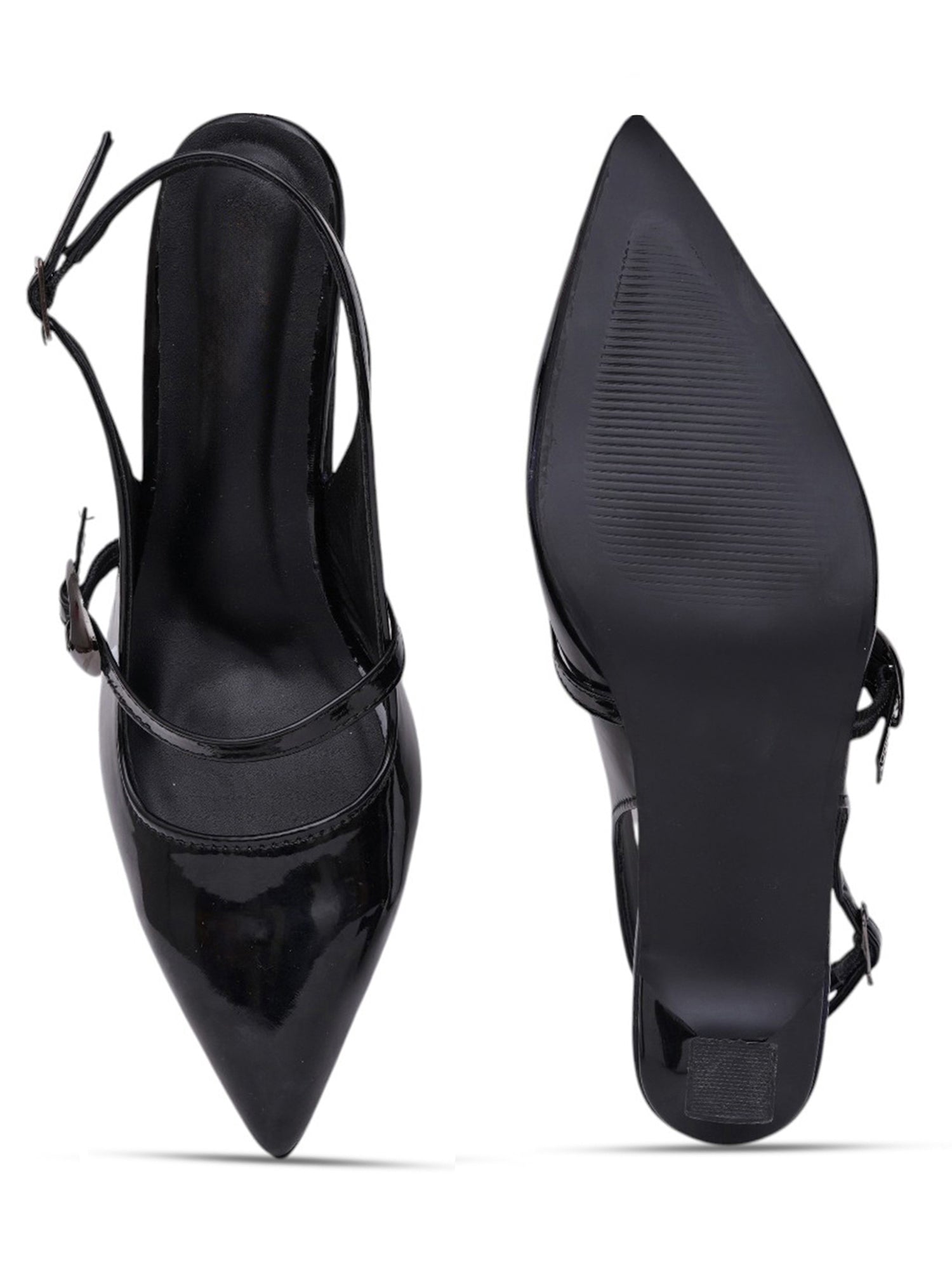 Elegant Buckle Strap Slingback Heels
