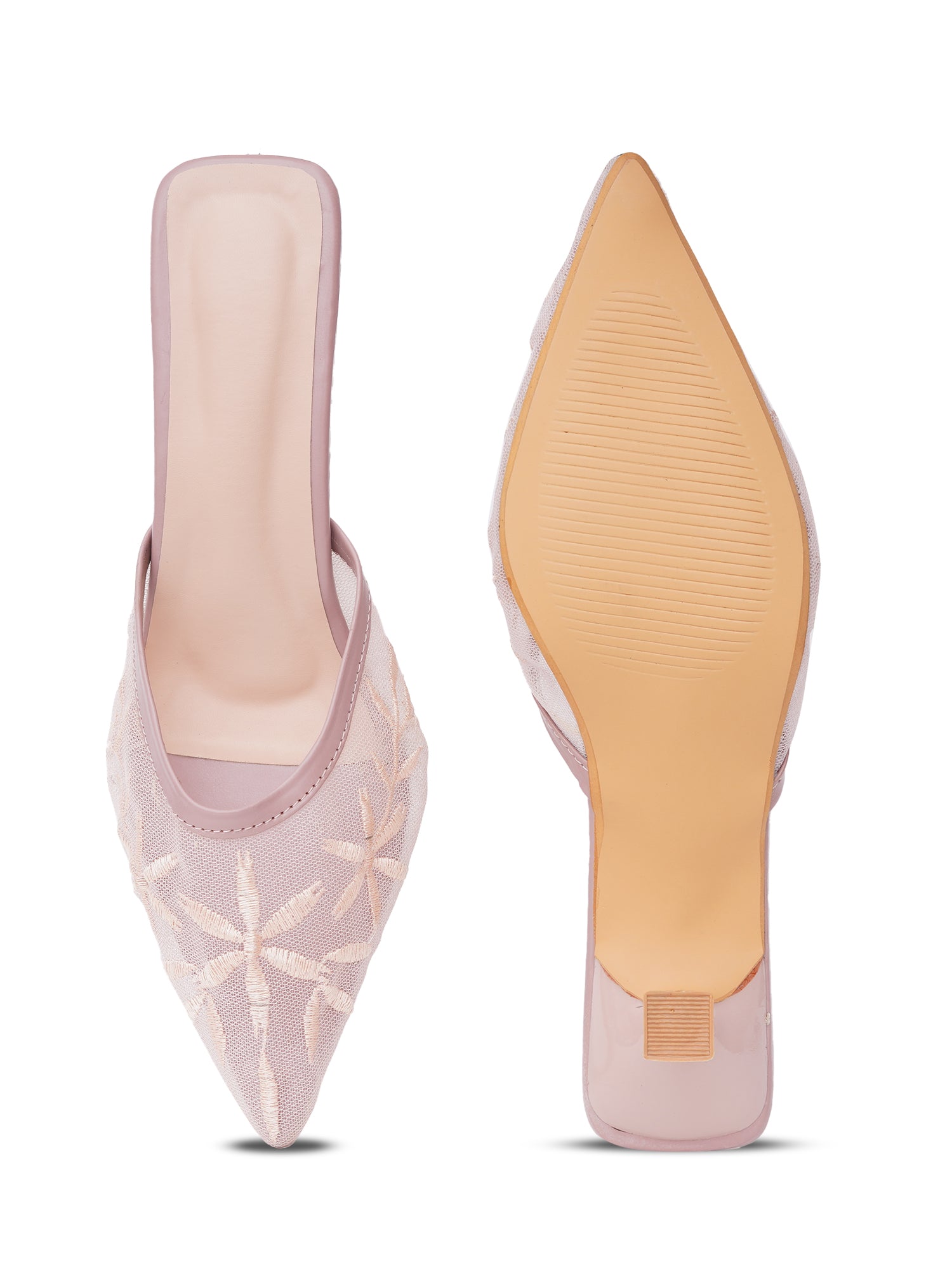 Floral Muse Embroidered Pointed Toe Heel Mules