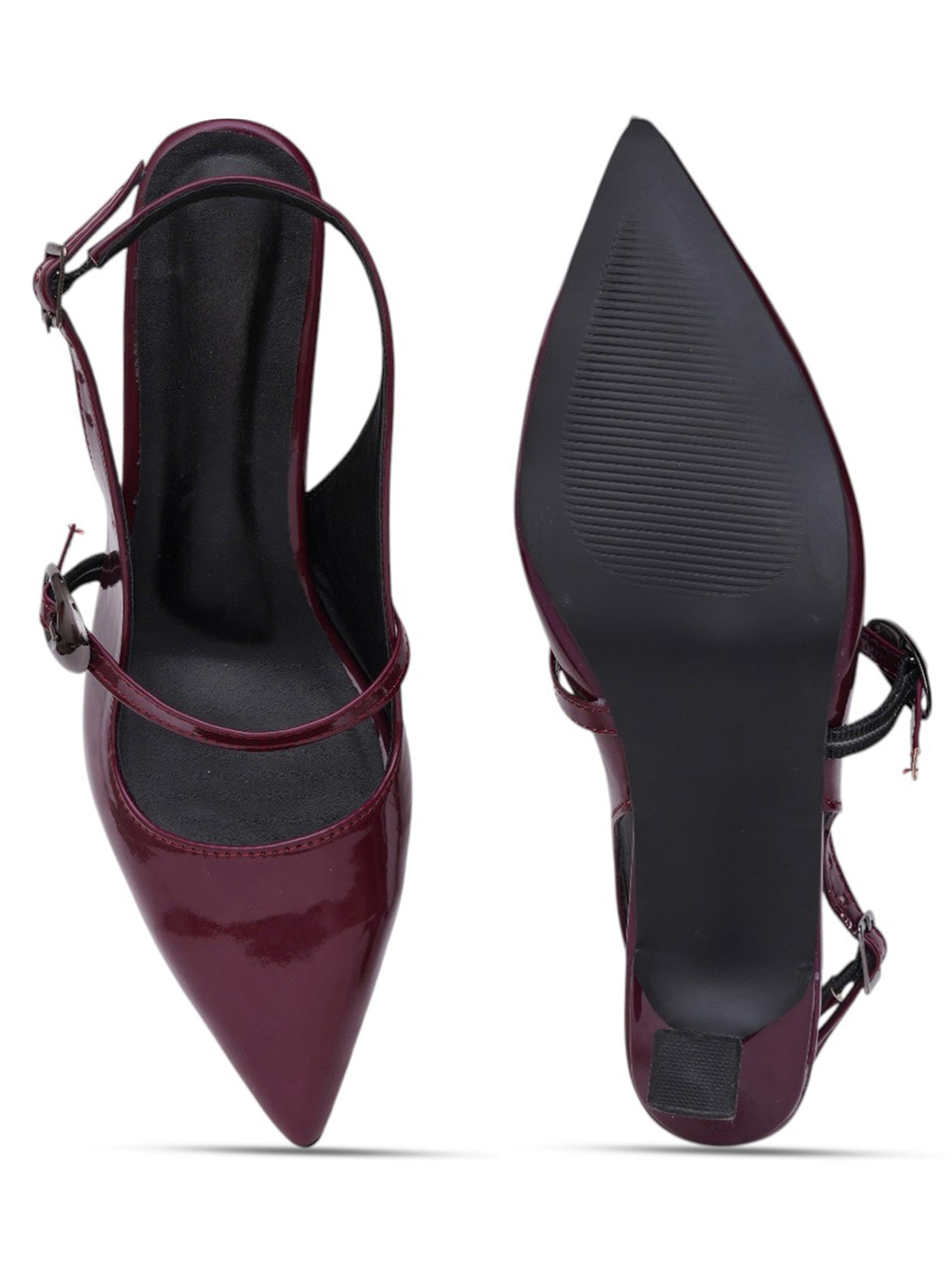 Elegant Buckle Strap Slingback Heels