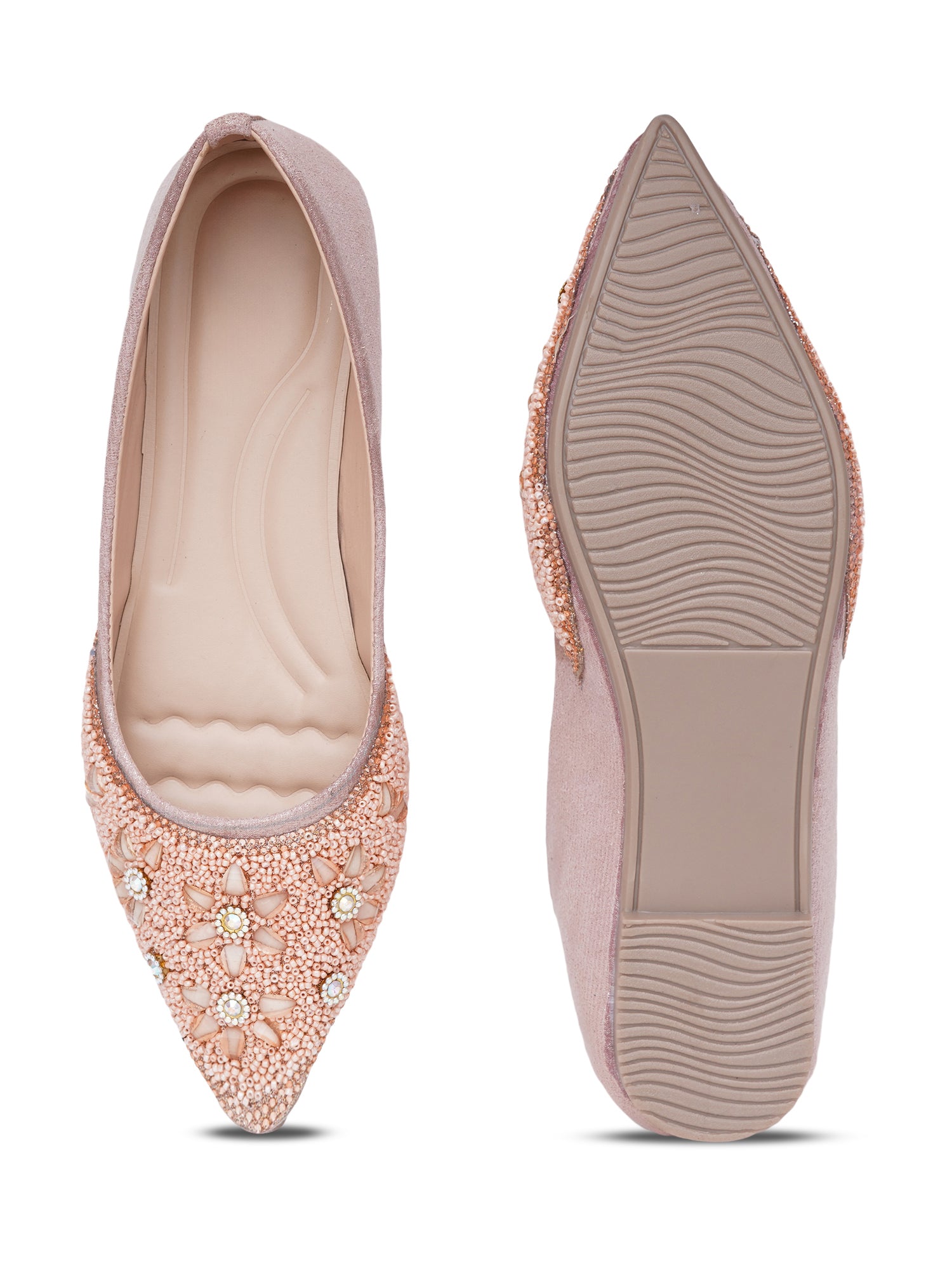 Blossom pearls & stone Embellished Pointed Desi Juttis