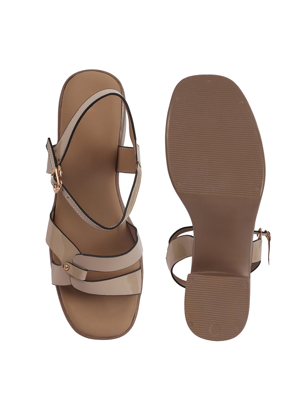 Patent Multi-Strap Ankle Strap Chunky Heels