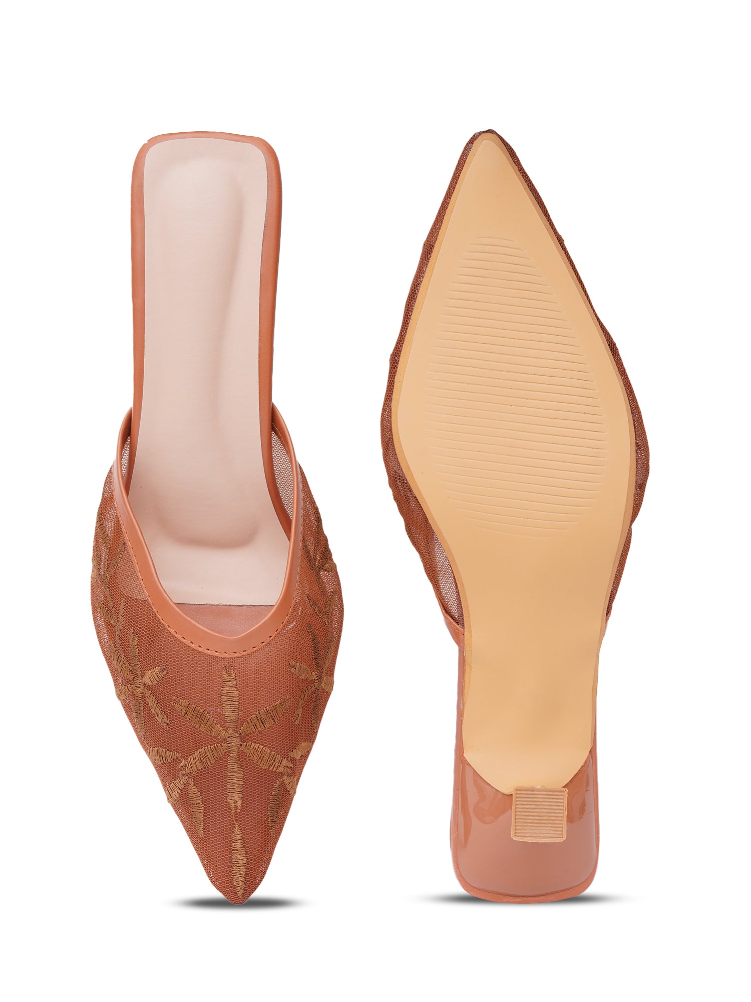 Floral Muse Embroidered Pointed Toe Heel Mules
