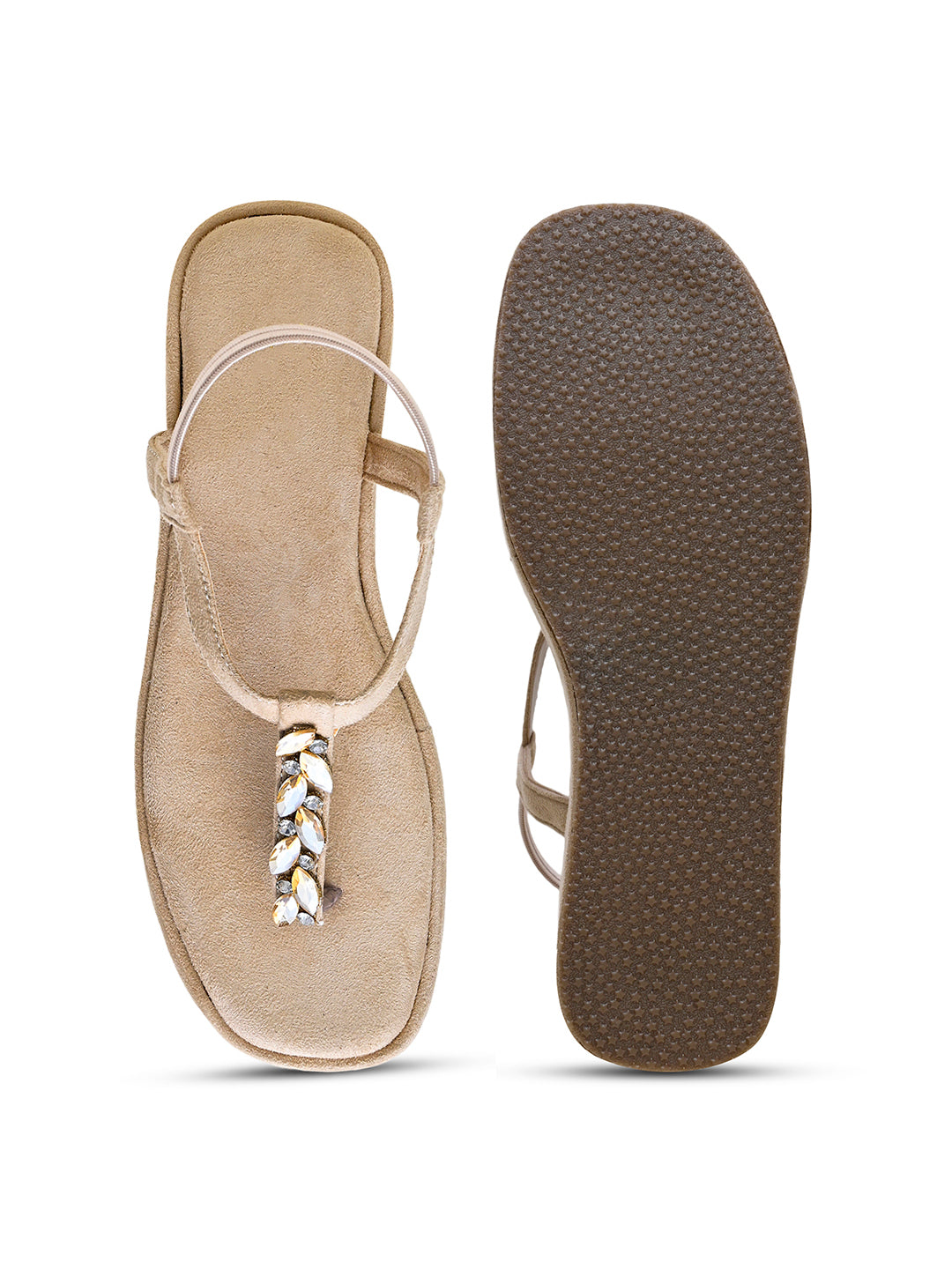 Crystal Embellished Detail Wedge Comfort Heels