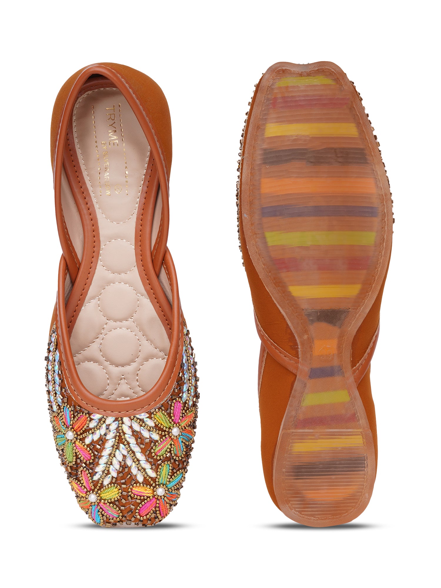 Daisy Charm Colorful Floral Embroidered Traditional Jutis