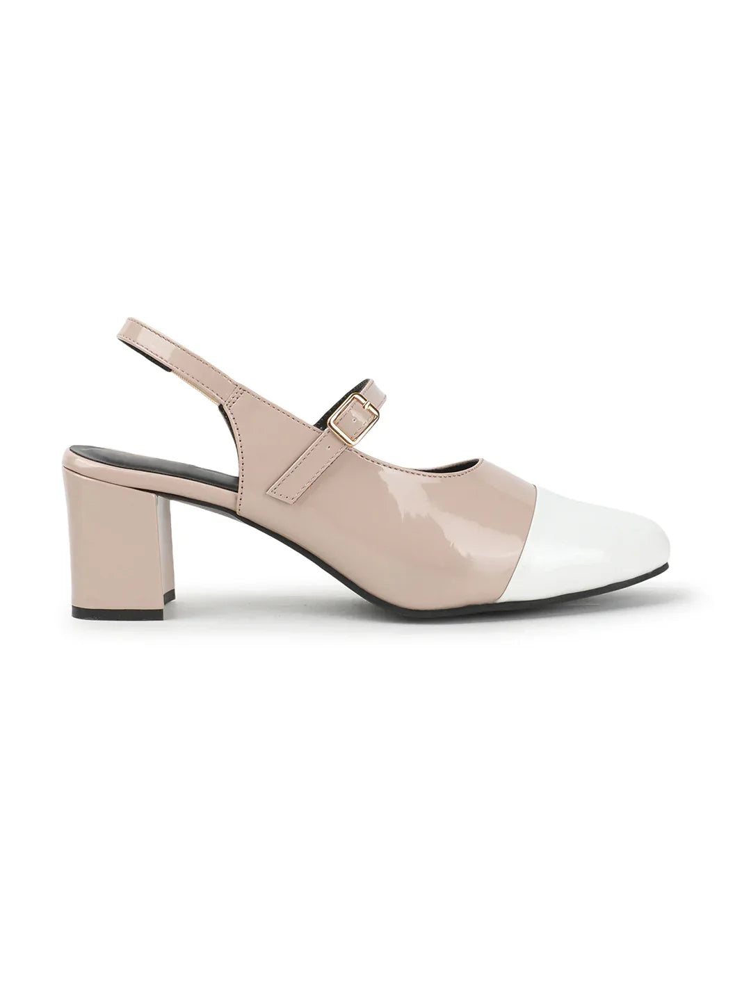 Classic Strap Detail Mid Heel Pumps