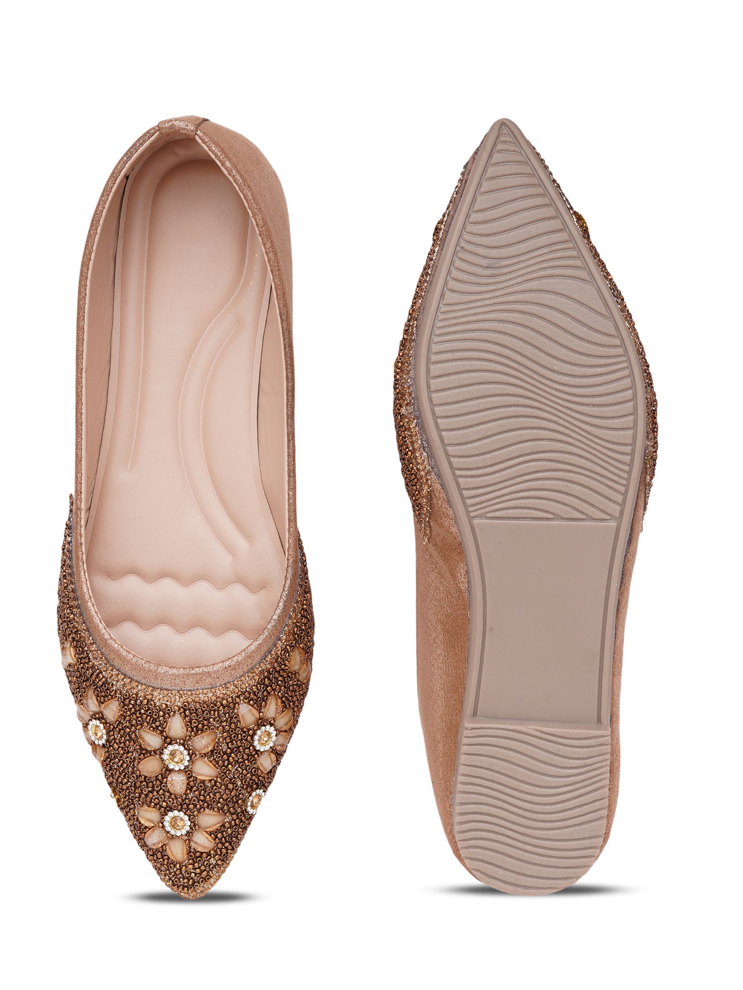 Blossom pearls & stone Embellished Pointed Desi Juttis