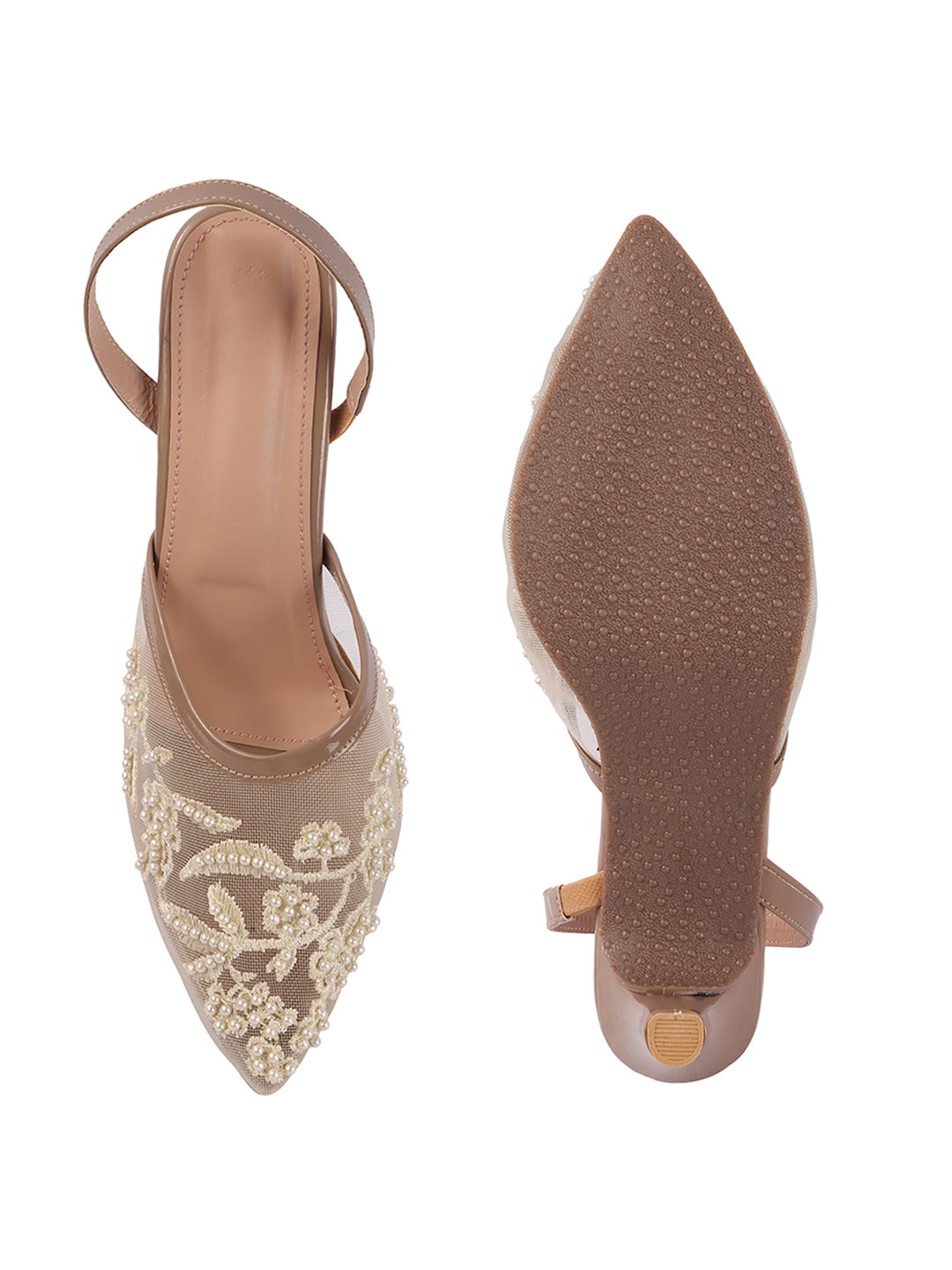 Beaded Bloom Embroidered Party mules Style Heels