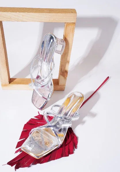 Evening Glow Clear-Heel Mules