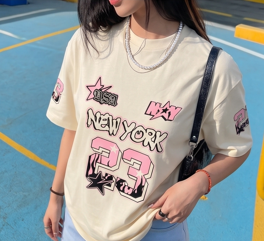 Oversized New York 23 Graphic Printed T-Shirt
