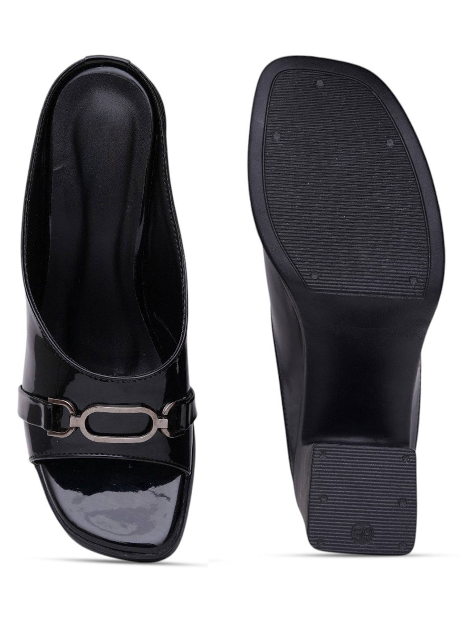 Elegent Patent Platform Block Heel