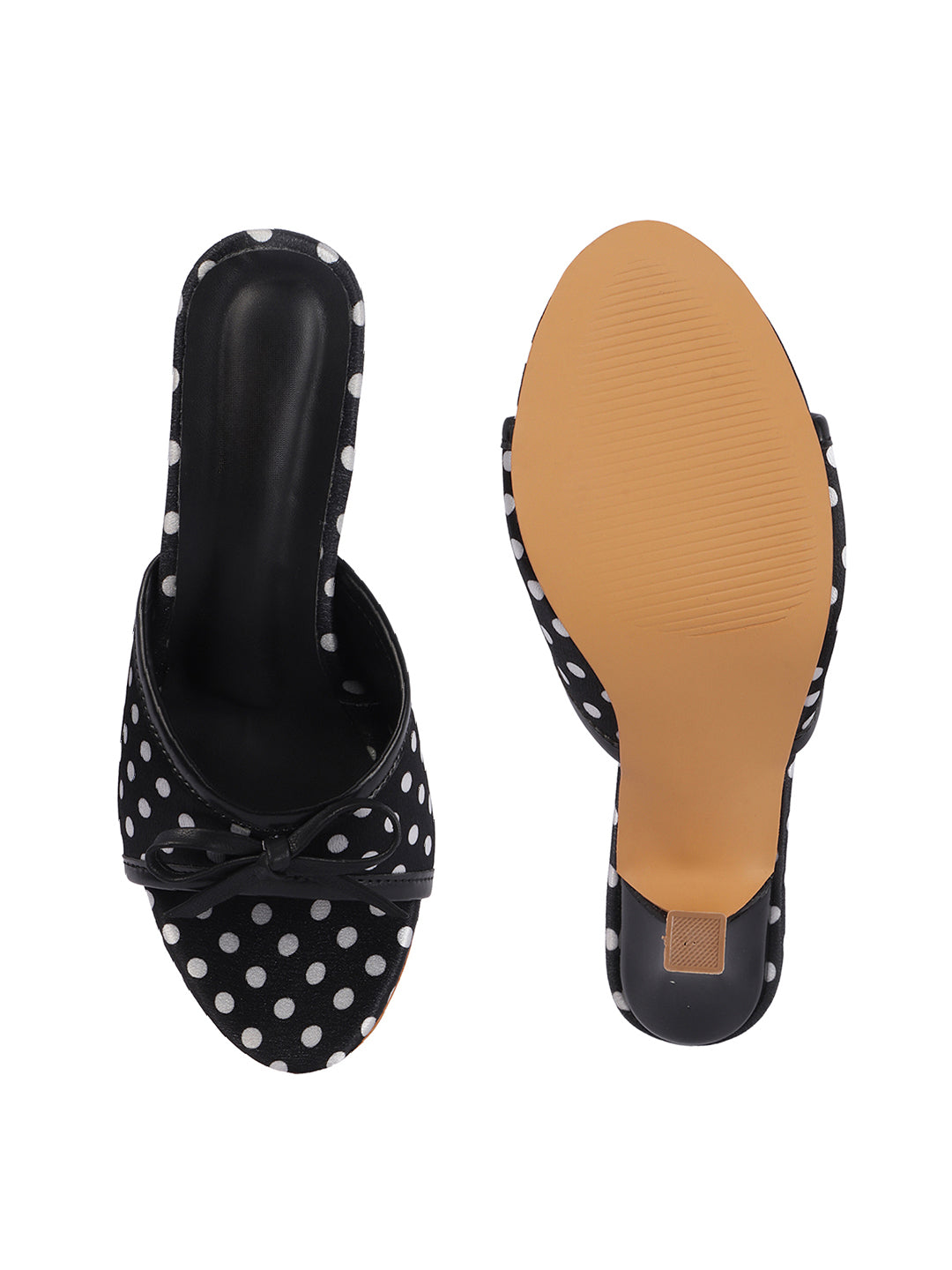 Polka Dot Bow Kitten Heels