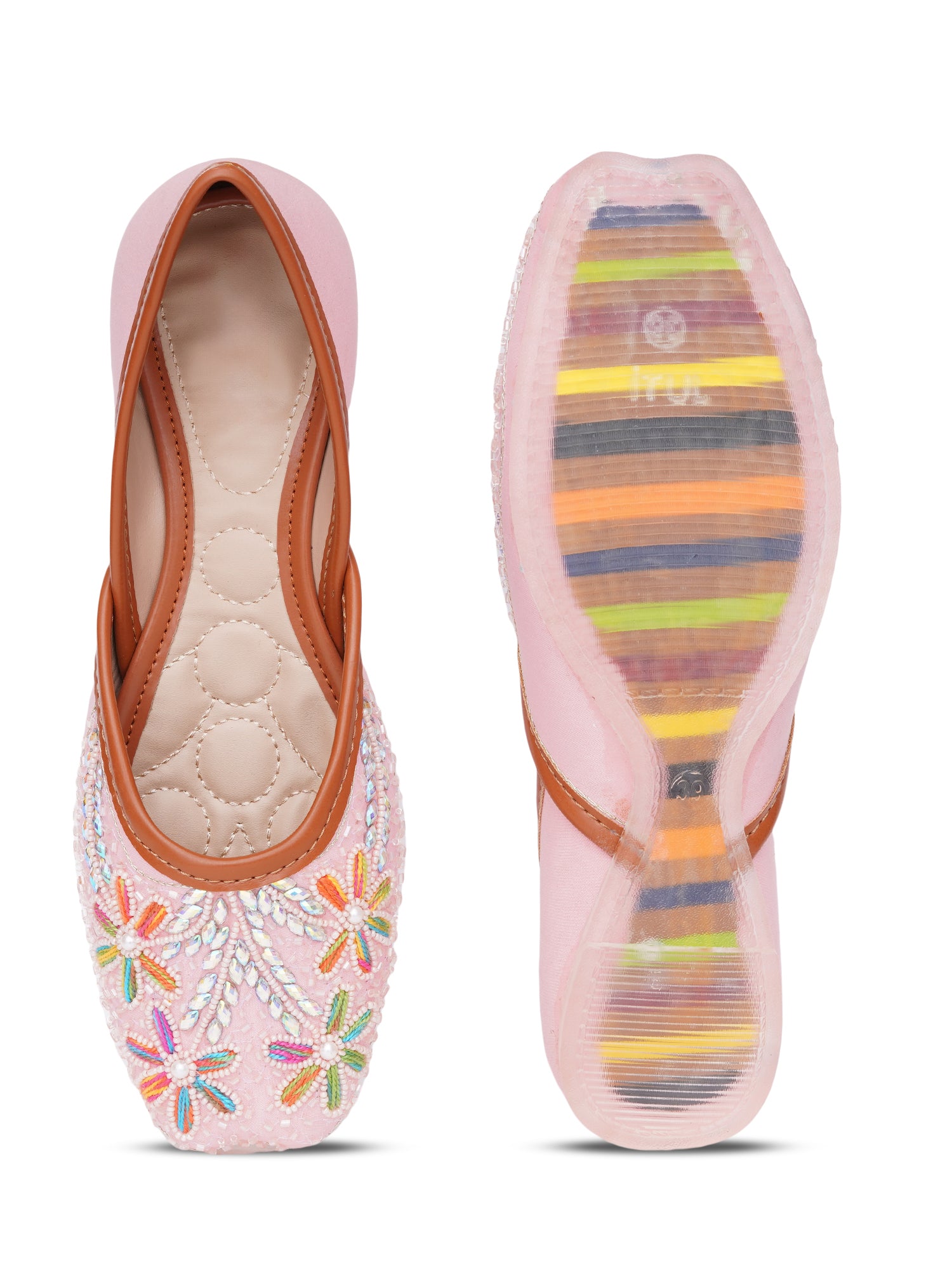 Daisy Charm Colorful Floral Embroidered Traditional Jutis
