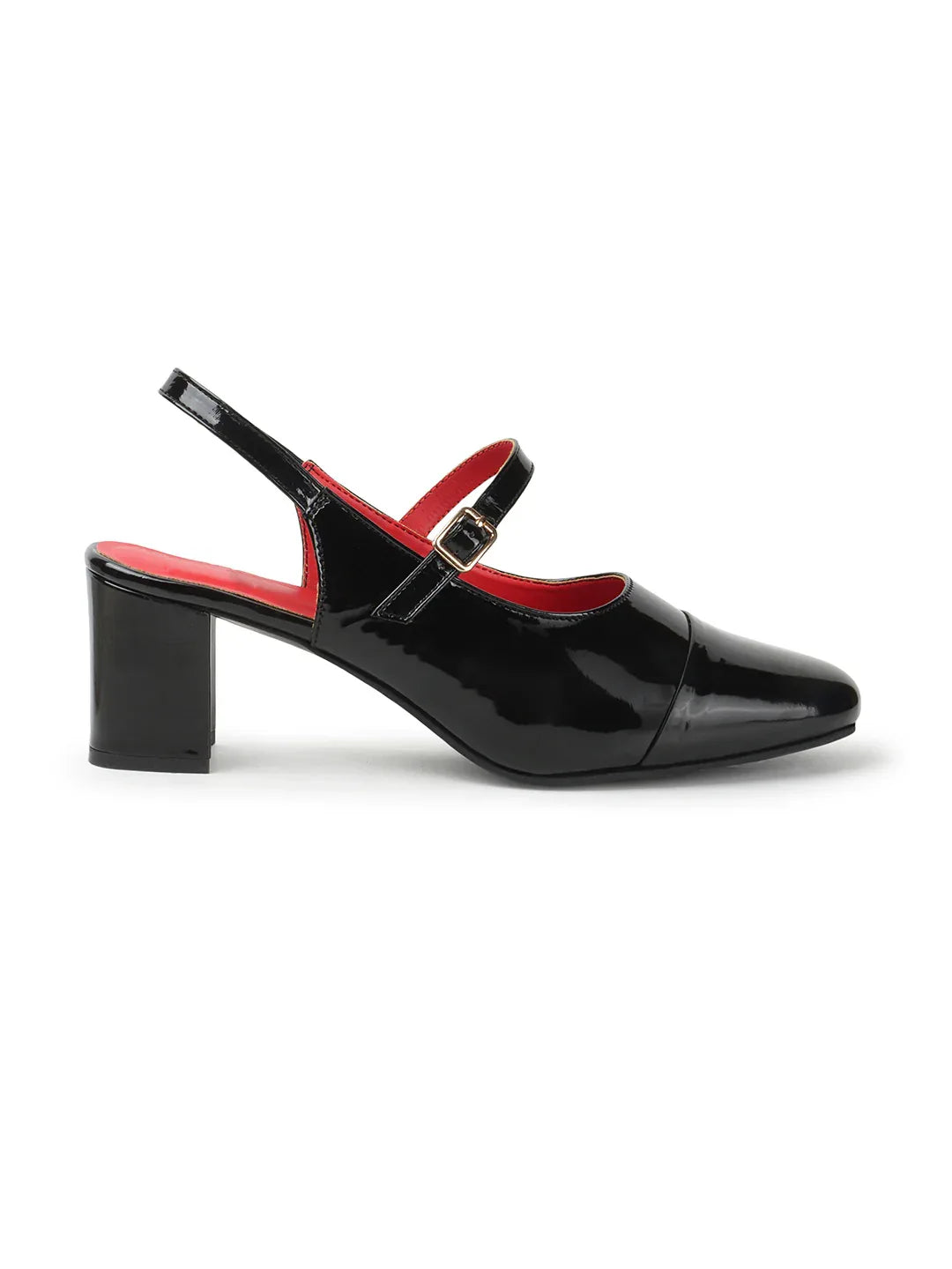 Classic Strap Detail Mid Heel Pumps
