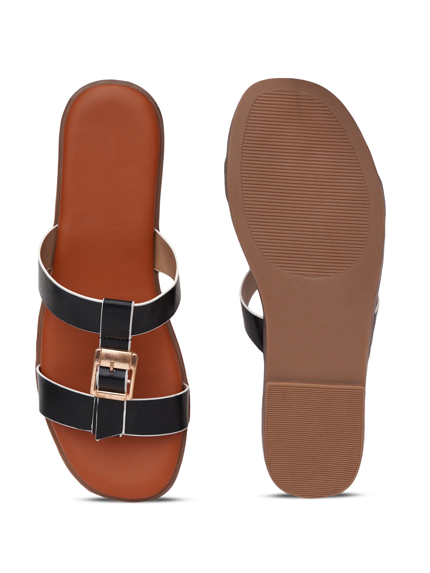 Dual Strap Casual Buckle Detail Flats