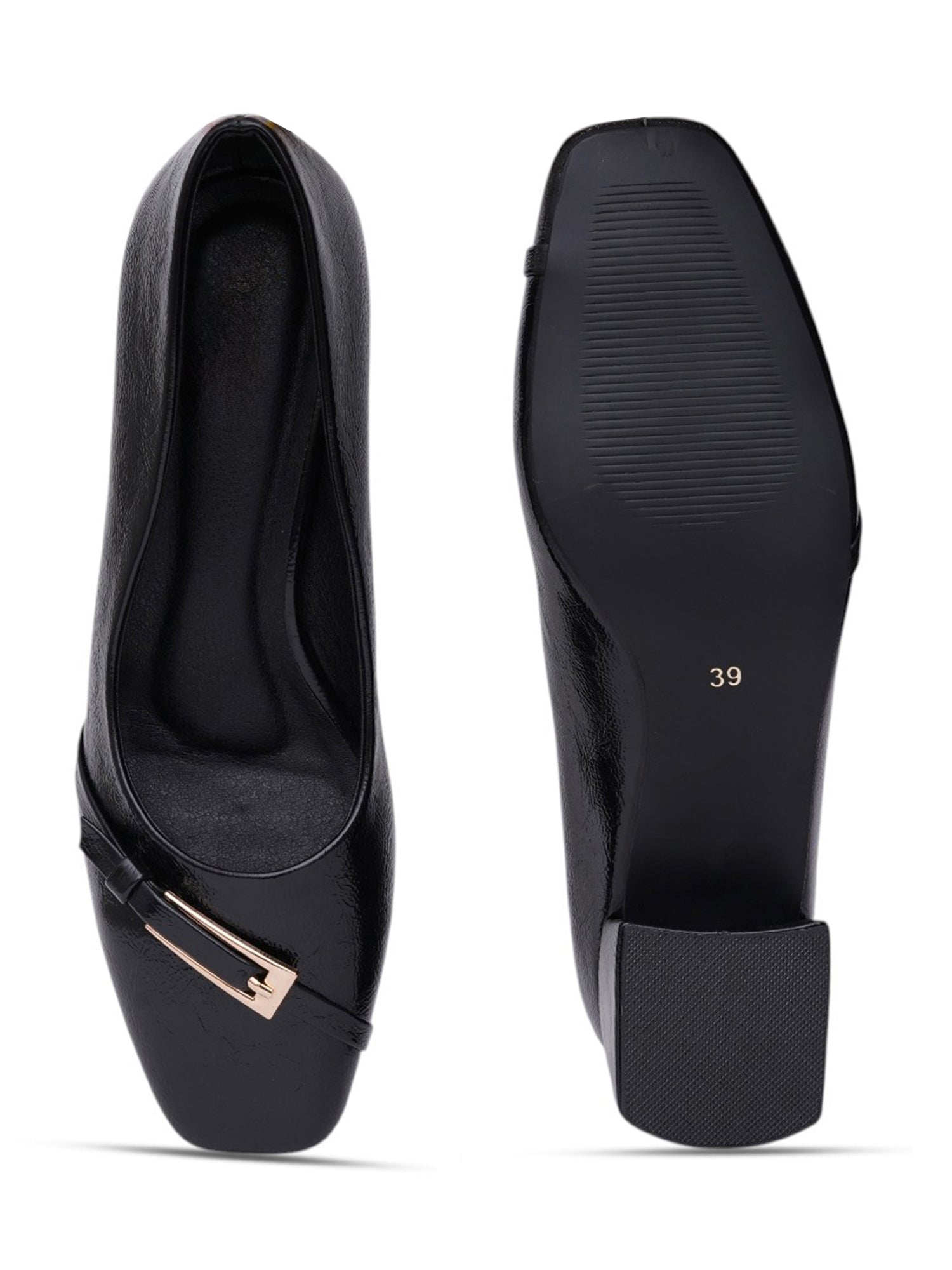 Classy Square Toe Casual Pumps Block Heels
