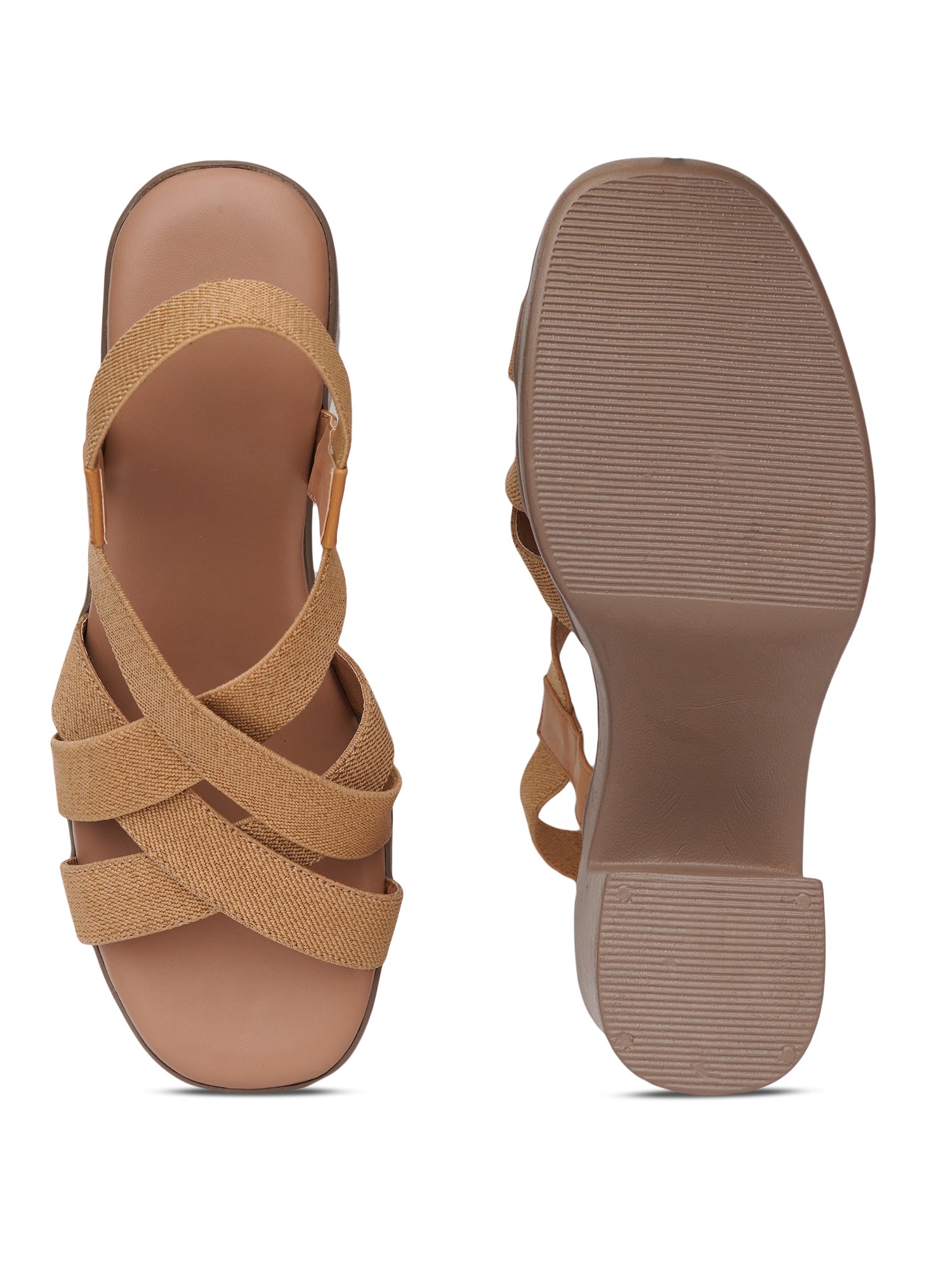 Cross-Strap Chunky Block Heel Sandals