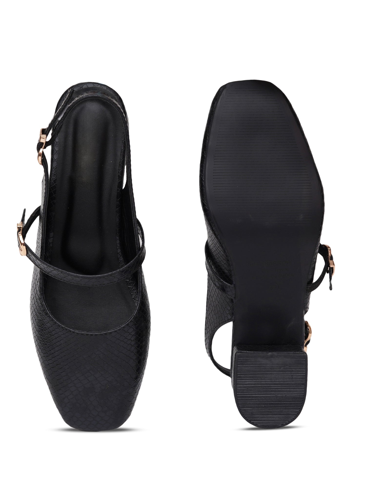Textured Mary Jane Block Heels