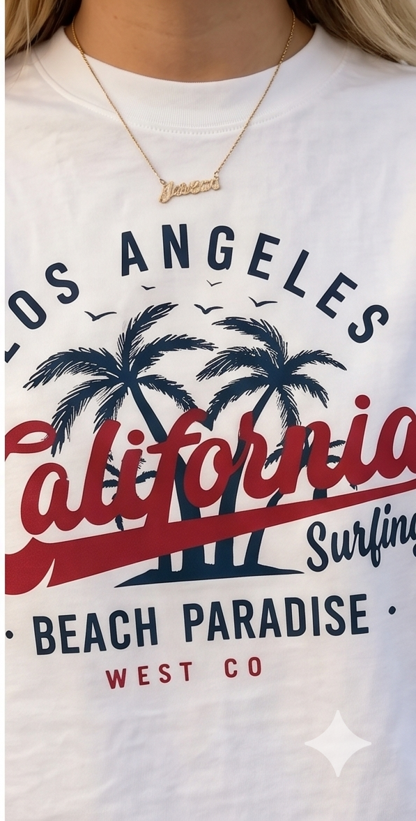 Oversized California Beach Paradise Graphic Printed T-Shirt