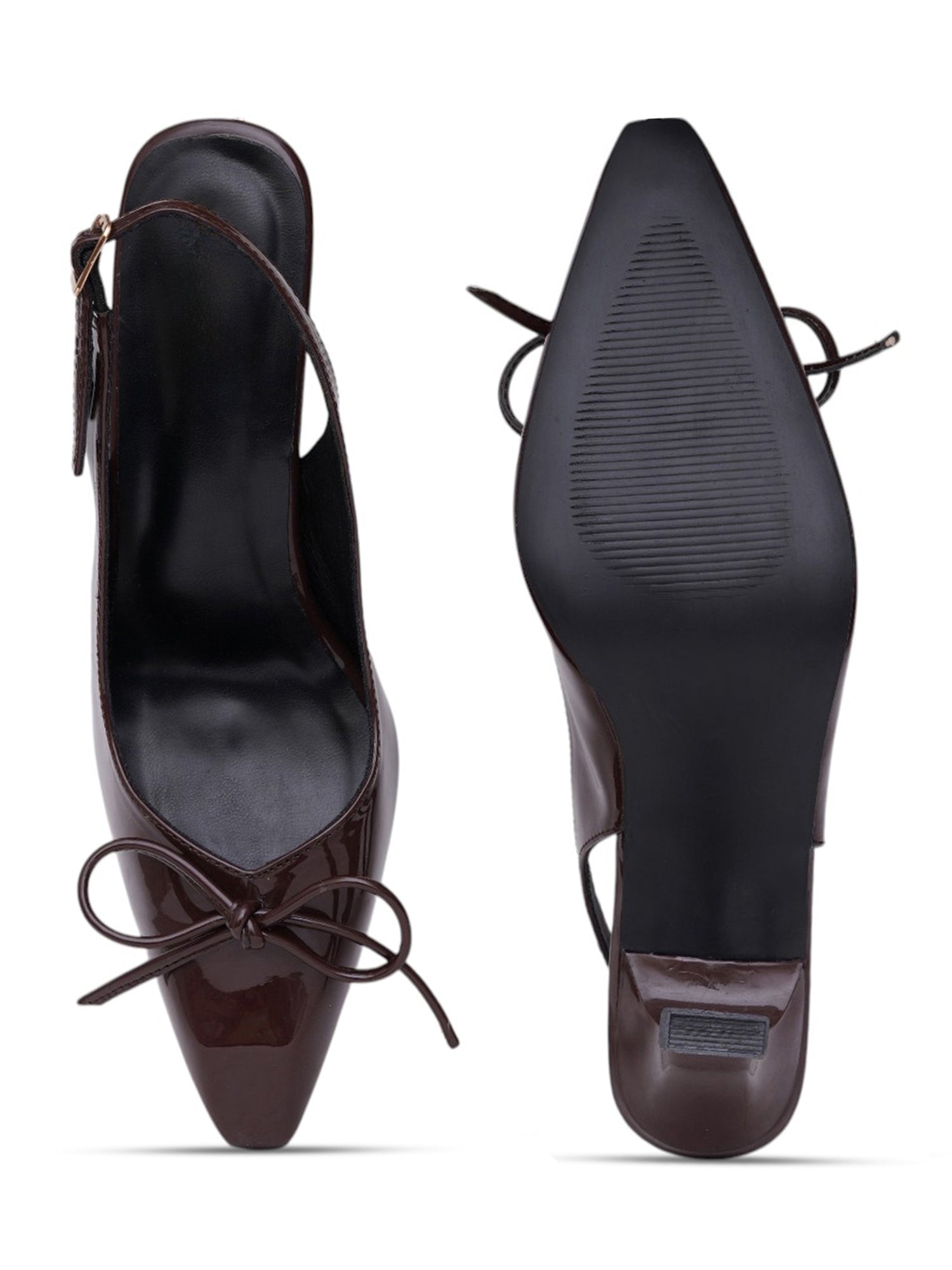Twirl Bow Pointed Toe Slingback Heel