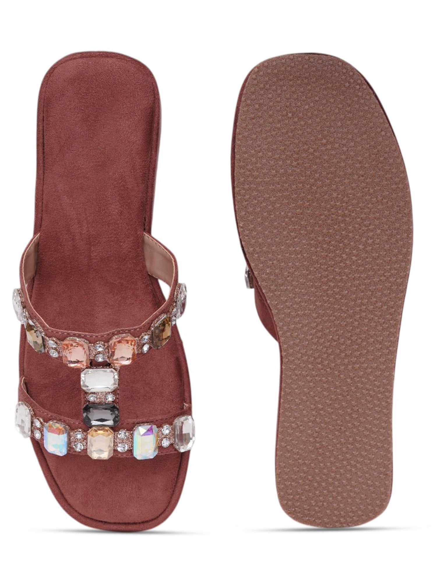 Glam Crystal Strap Wedge Sandals