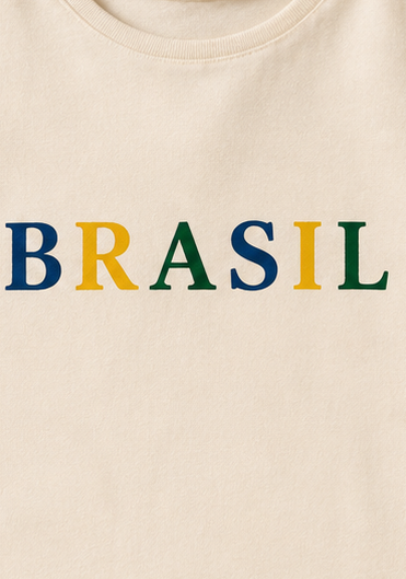 Oversized Brasil Typography Printed T-Shirt