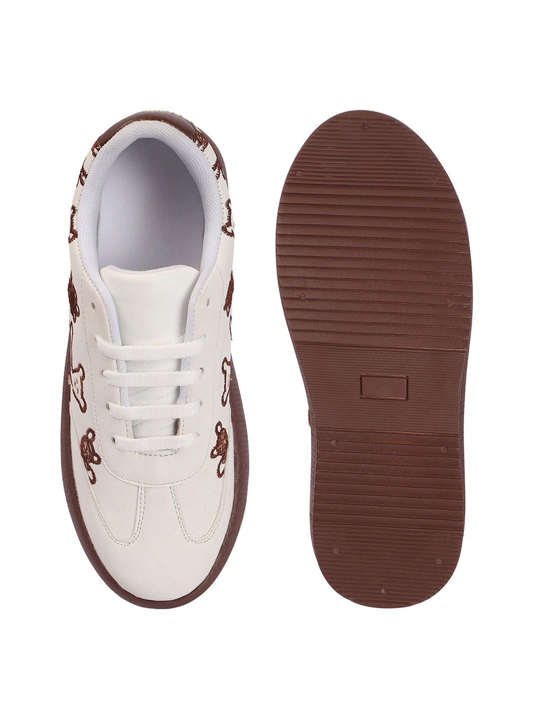 Trendy Teddy Embroidered Platform Sneakers