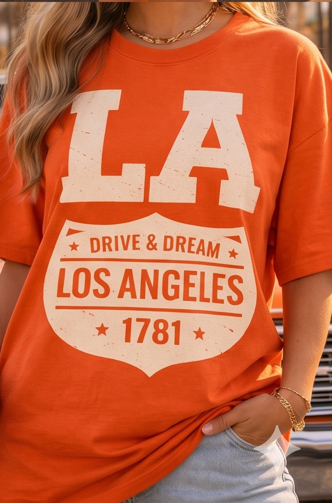 Oversized Los Angeles LA Graphic Printed T-Shirt