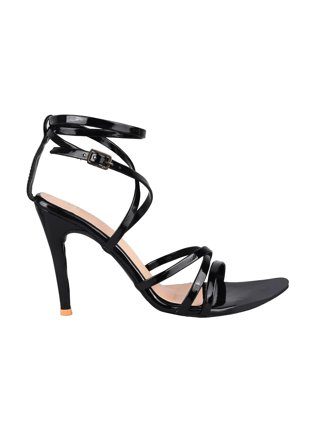 Crimson Cross-Strap Stiletto Heels