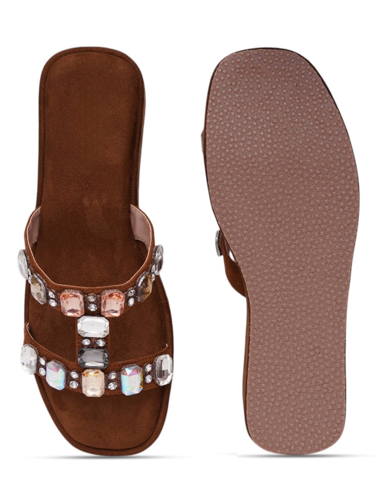 Glam Crystal Strap Wedge Sandals