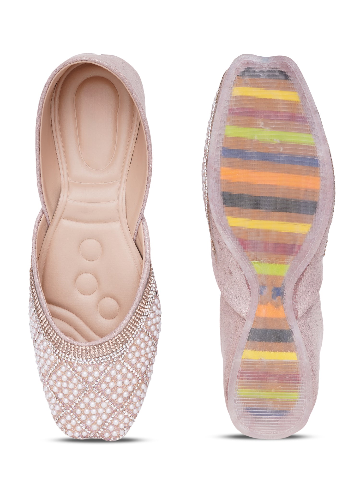 Pearl Muse Square Embellished Desi Juttis