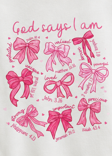Cute Aesthetic Oversized Pink Bow Graphic Print T-Shirt