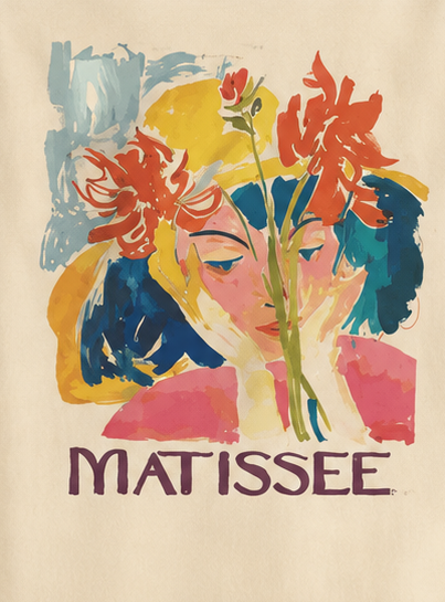 Abstract Oversized Matisse Art Graphic Printed T-Shirt