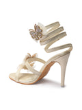 Glam Crystal Flower High Heel Sandals