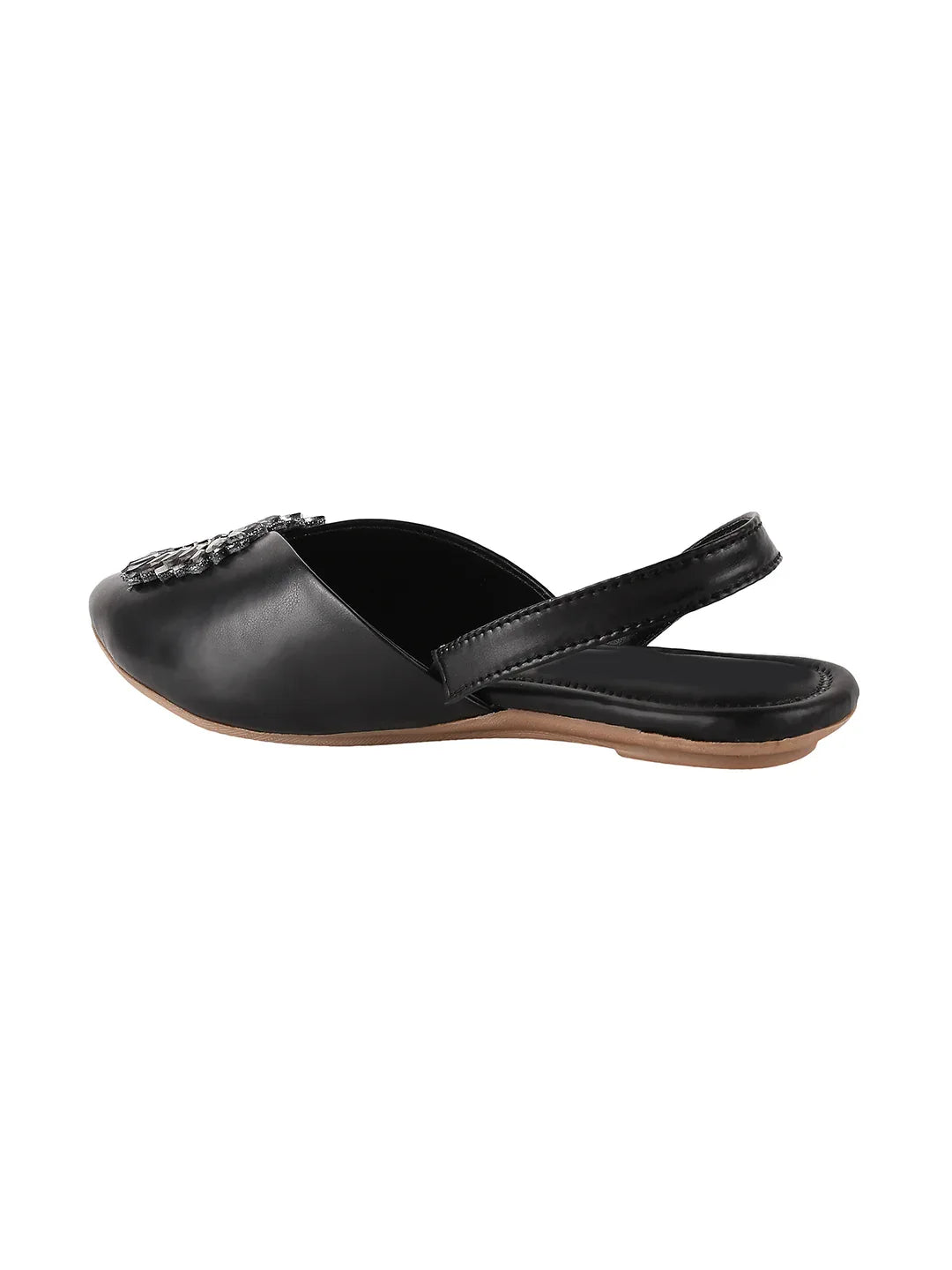 Chic Jewel Buckle Slingback Flats