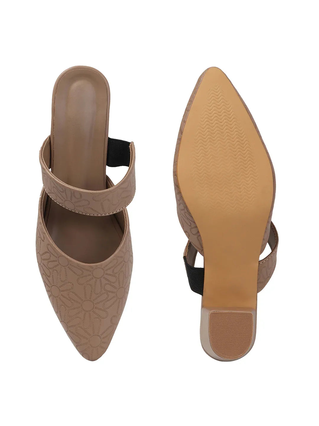 Glitter Strap Block Heel Sandals