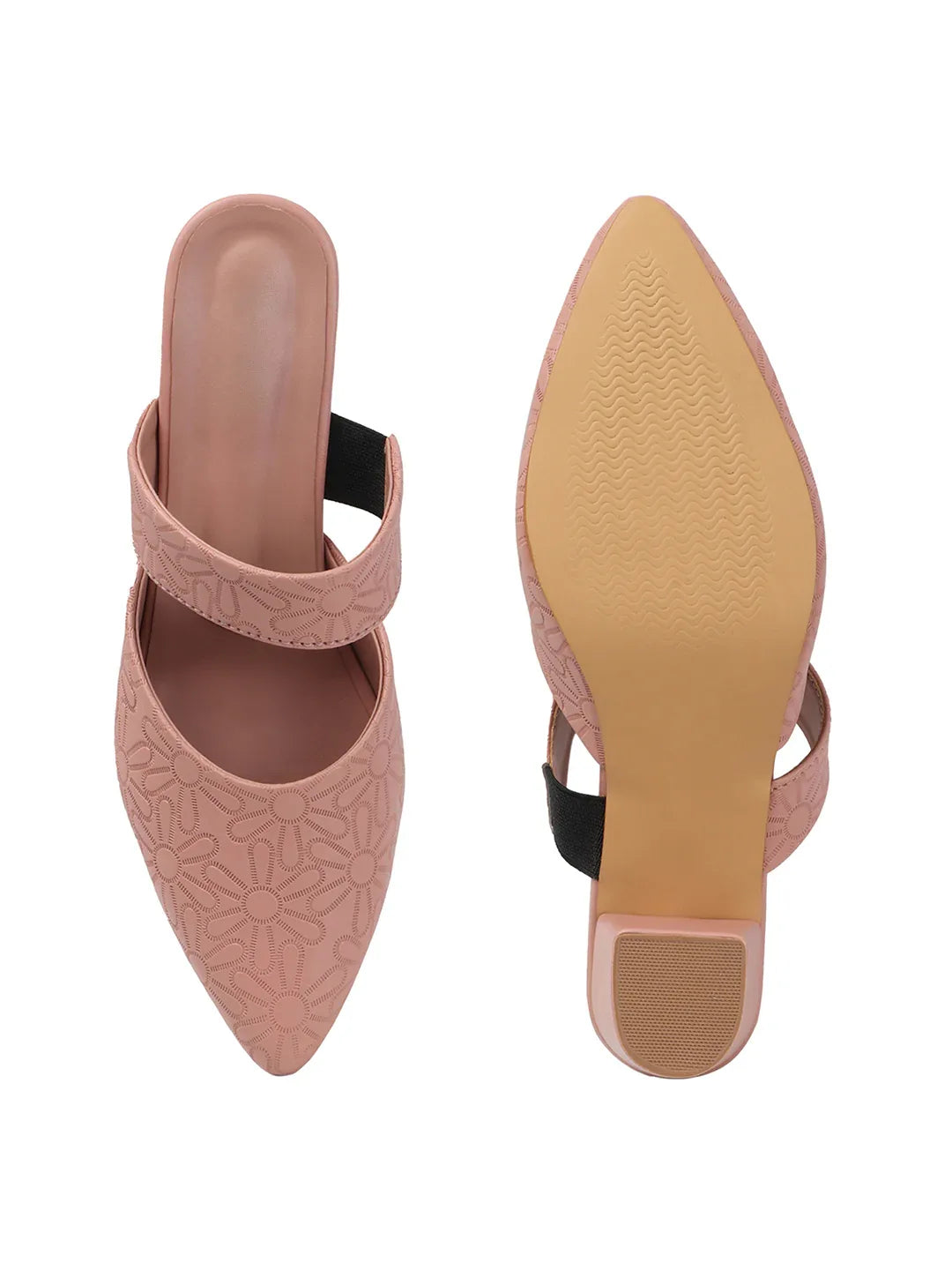 Glitter Strap Block Heel Sandals